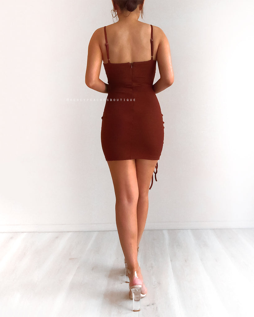 Savannah Mini Dress - Dark Brown