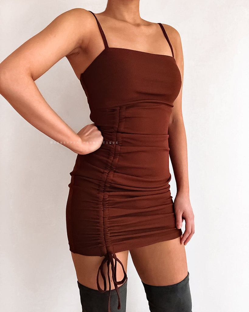 Savannah Mini Dress - Dark Brown