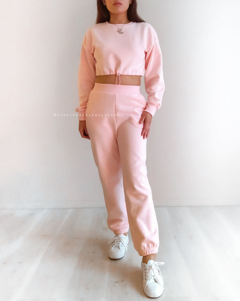 Stacey Fleece Track Pants - Pink