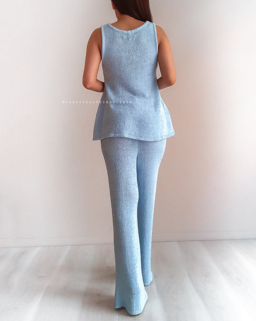 Stevie Knit Top - Baby Blue