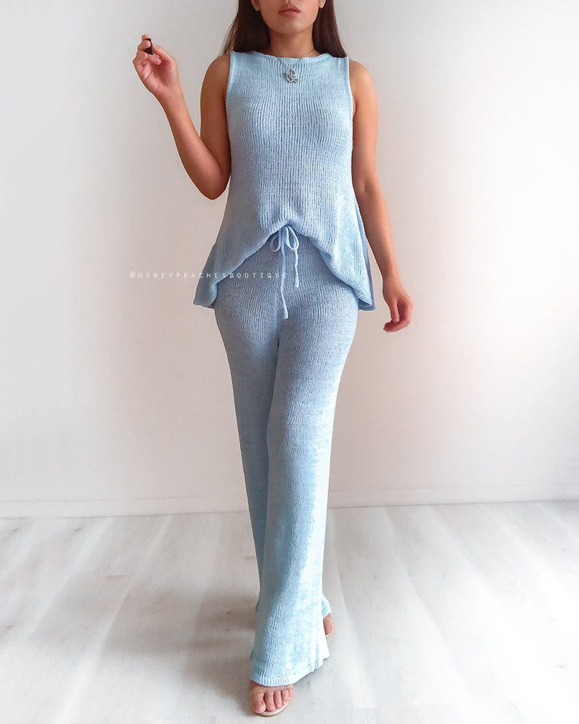 Stevie Knit Top - Baby Blue