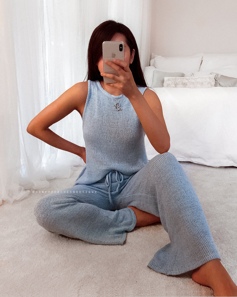 Stevie Knit Top - Baby Blue