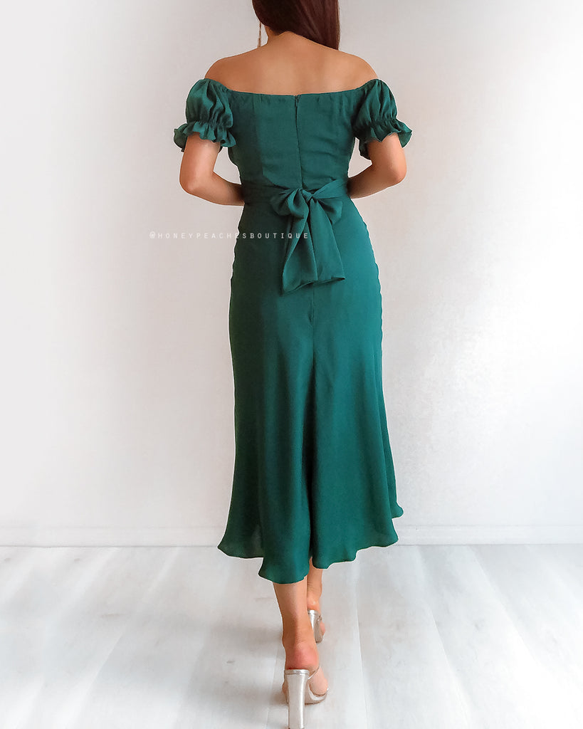 Dinah Midi Dress - Emerald Green
