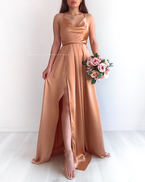 Samira Maxi Dress 2.0 - Gold – Honey Peaches