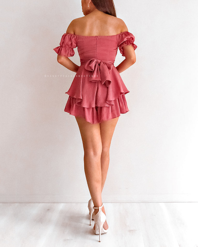 Eleni Playsuit - Dark Rose