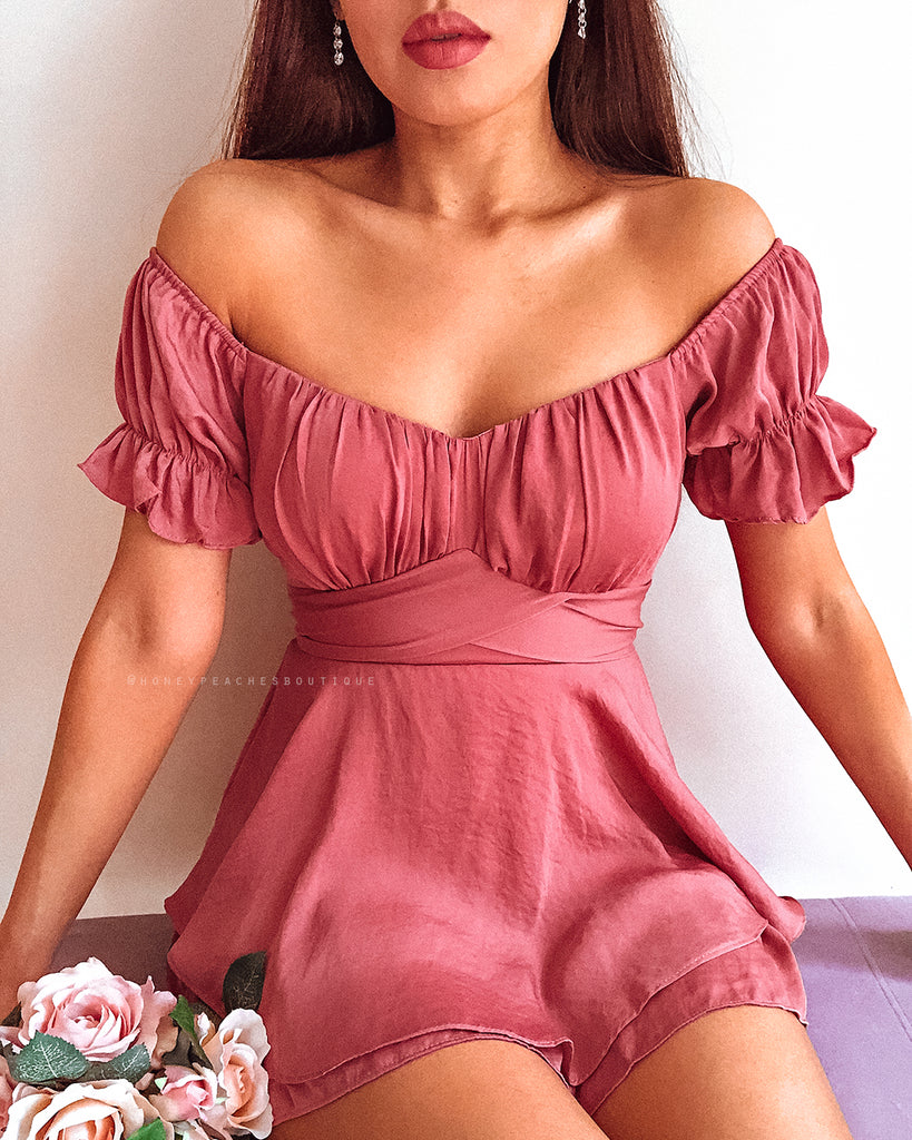 Eleni Playsuit - Dark Rose