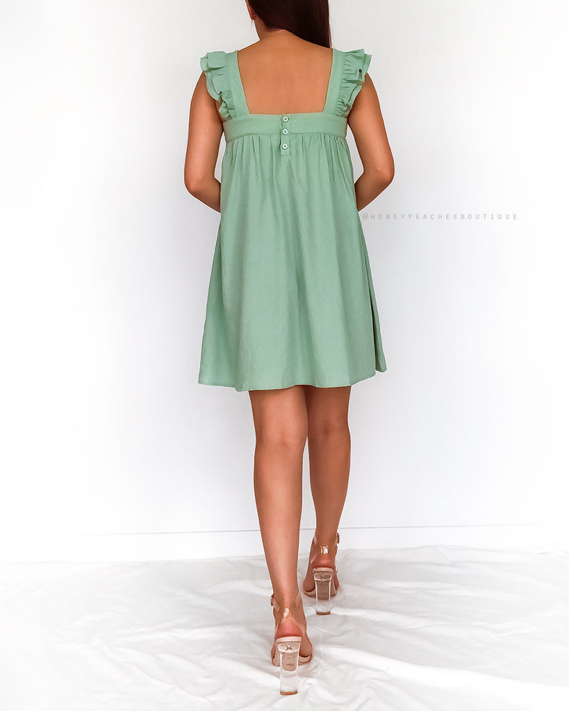 Alison Babydoll Mini Dress - Mint