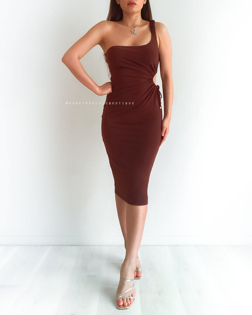 Quinn Midi Dress - Chocolate
