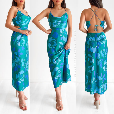 Rey Two Piece Dress Set - Rust Floral