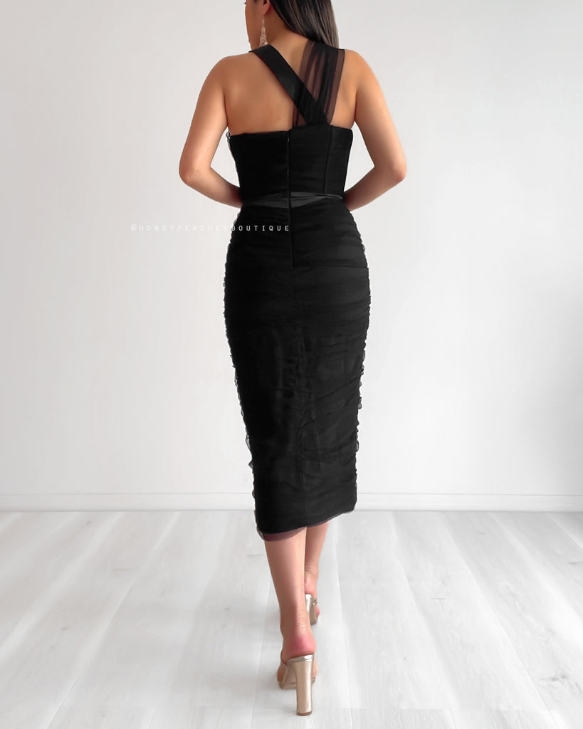 Valeria Midi Dress - Black