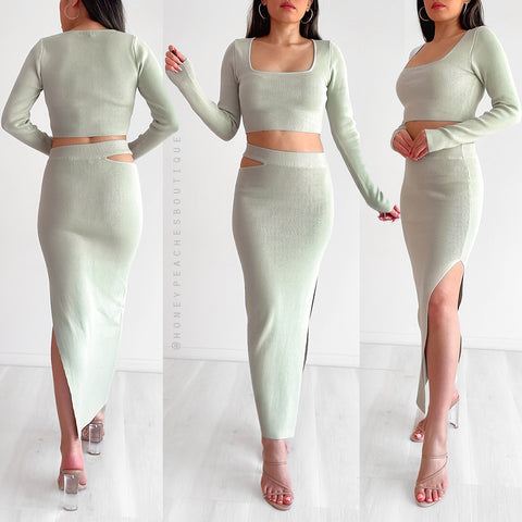 Harley Knit Midi Dress - Khaki