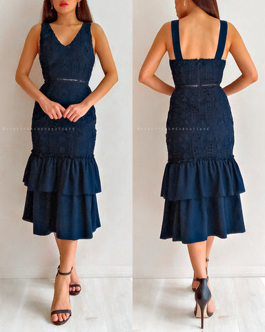 Claire Midi Dress - Blush Print