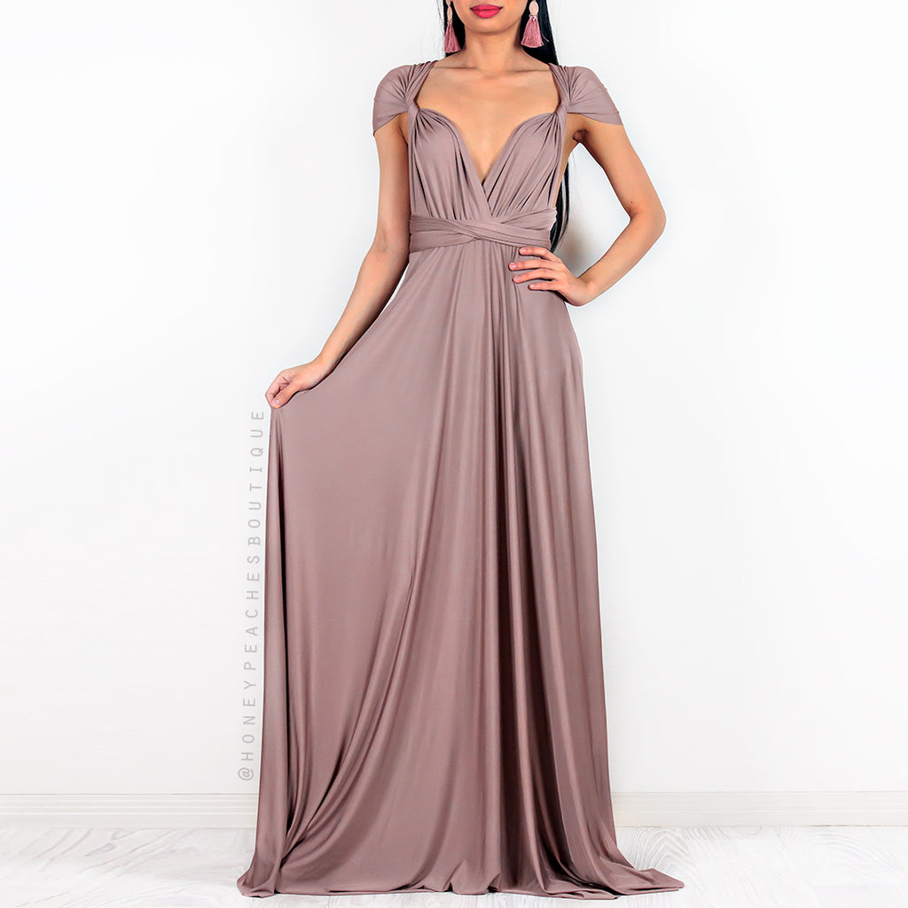 Belle Multi Way Maxi Dress - Mocha Matte