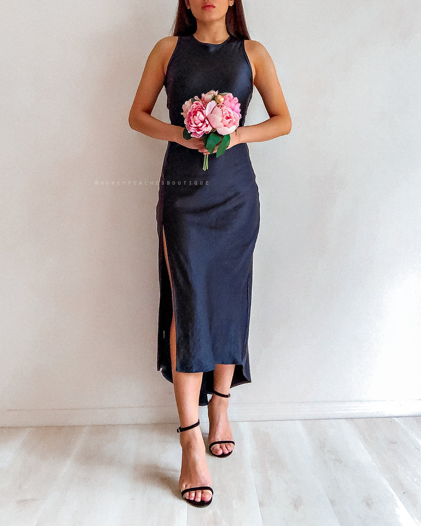 Yara Midi Dress - Navy