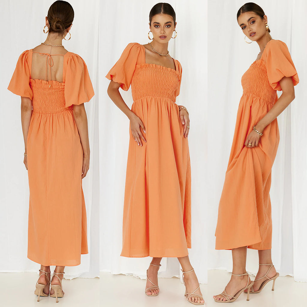 Islay Midi Dress - Orange