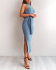 Sadie Knit Midi Dress - Blue