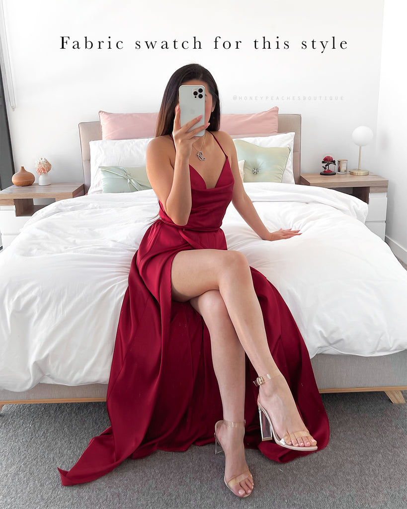 Bridesmaid Fabric Swatch - Luxe Satin - Maroon