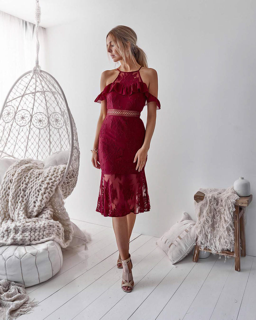 Connie Dress - Maroon
