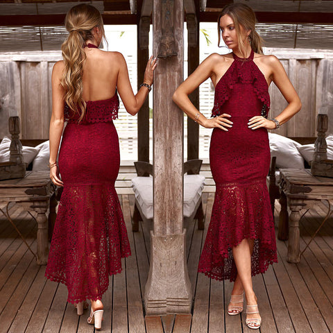 Eva Two Piece Dress Set - Red
