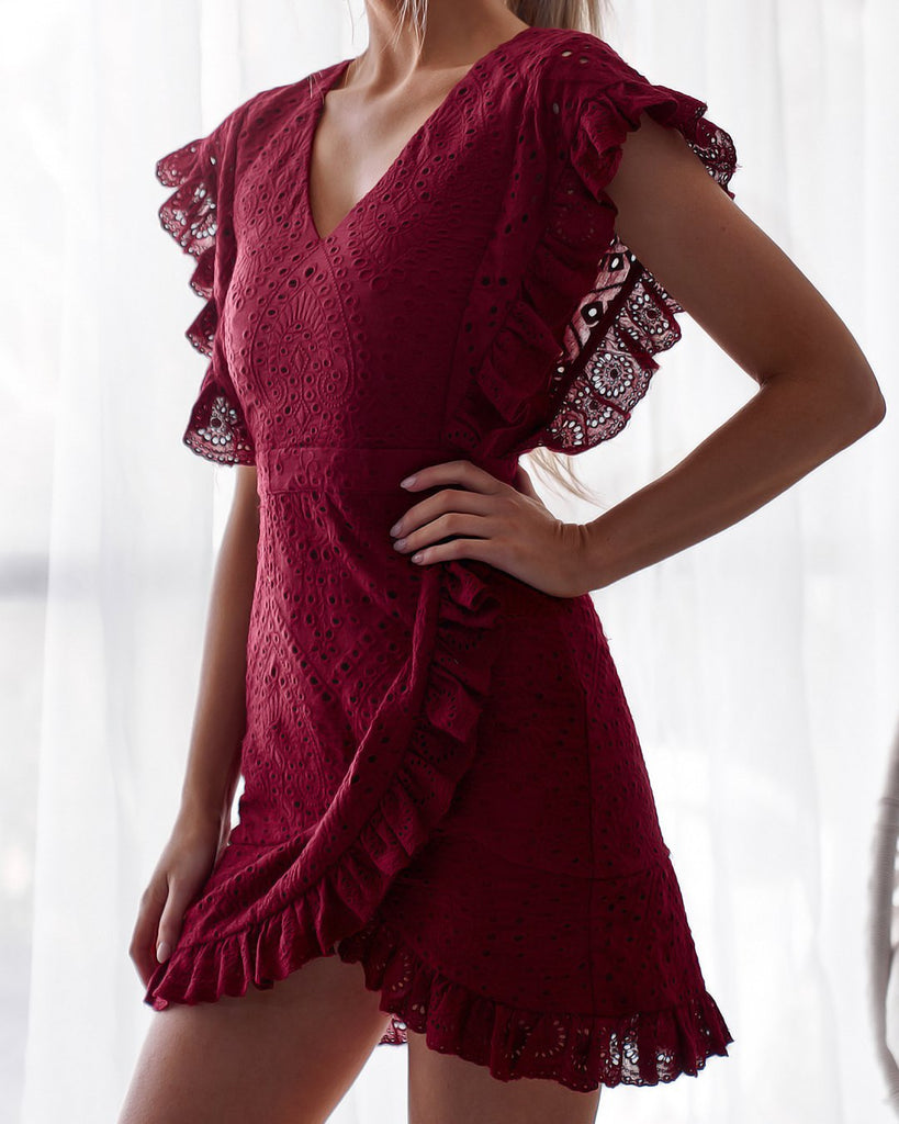 Mira Dress - Maroon