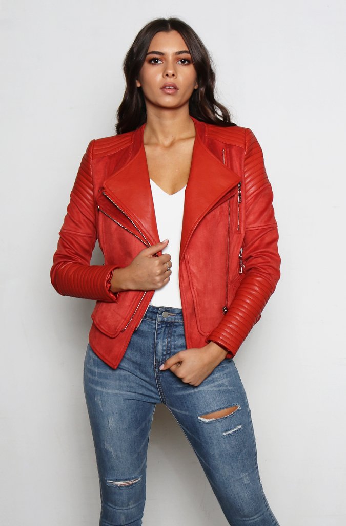 Bessy Biker Jacket - Rust