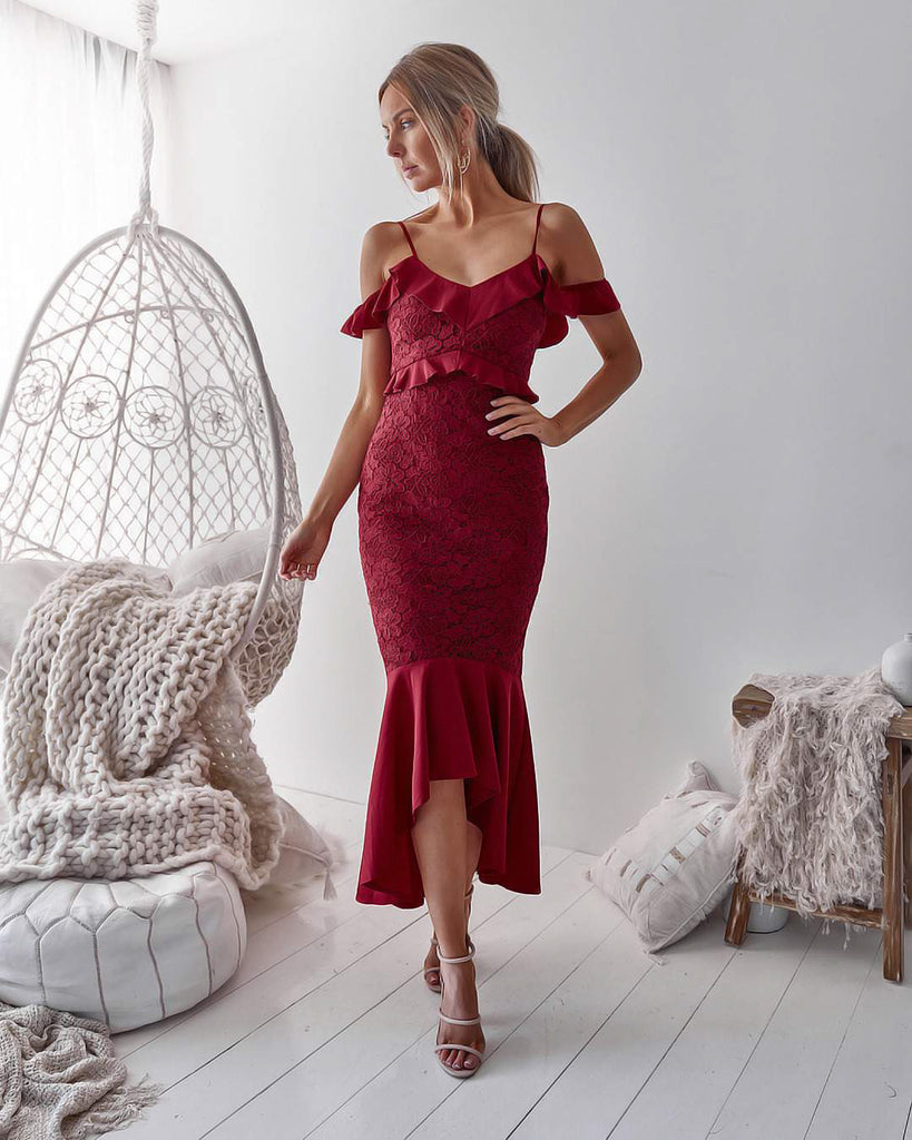 Tameka Dress - Maroon