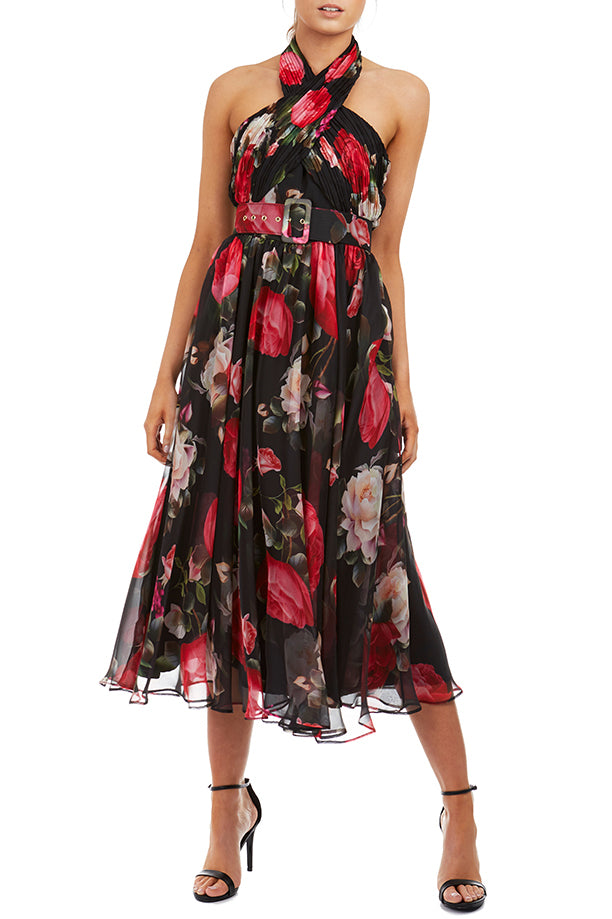 Victoria Dress by Georgy Collection - Black Floral
