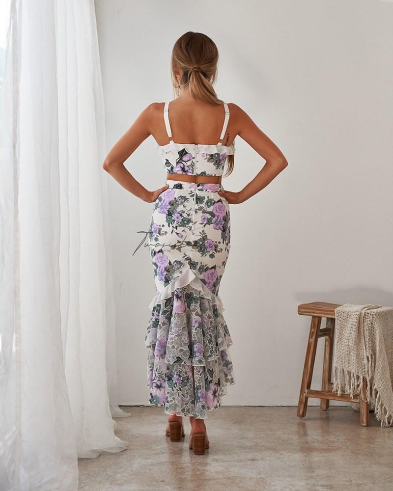 Willow Two Piece Dress Set - Purple Floral