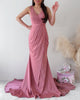 Giana Drape Gown by Jadore - Antique Pink