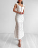 Daisy Eyelet Midi Dress - White