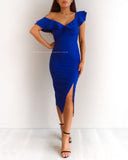 Faithfully Yours Midi Dress - Cobalt Blue