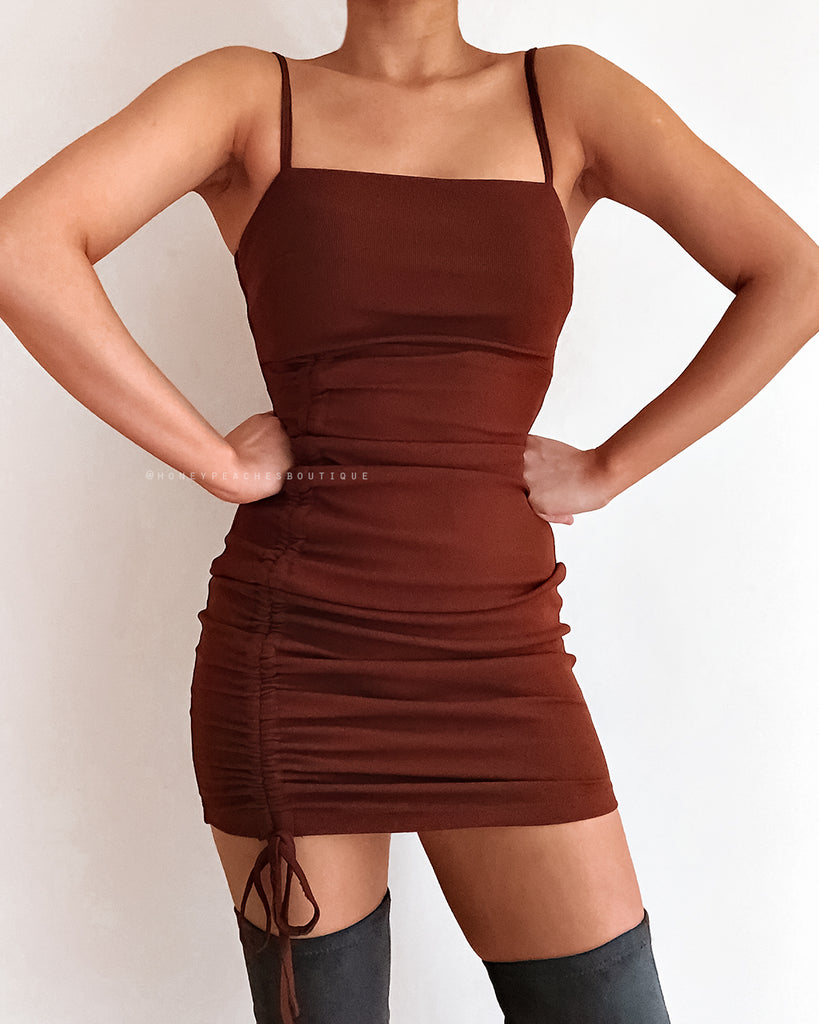 Savannah Mini Dress - Dark Brown