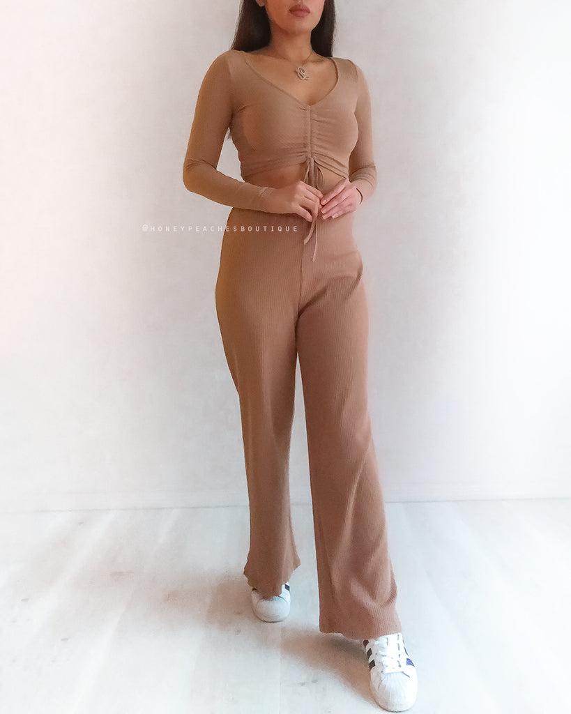 Autumn Knit Pants - Tan