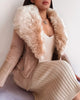 Bessy Fur Biker Jacket - Beige