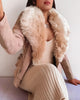 Bessy Fur Biker Jacket - Beige