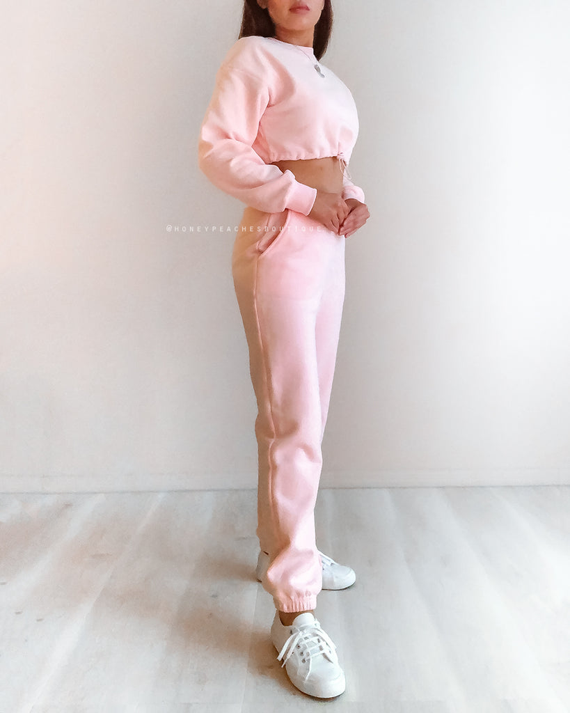 Stacey Fleece Track Pants - Pink