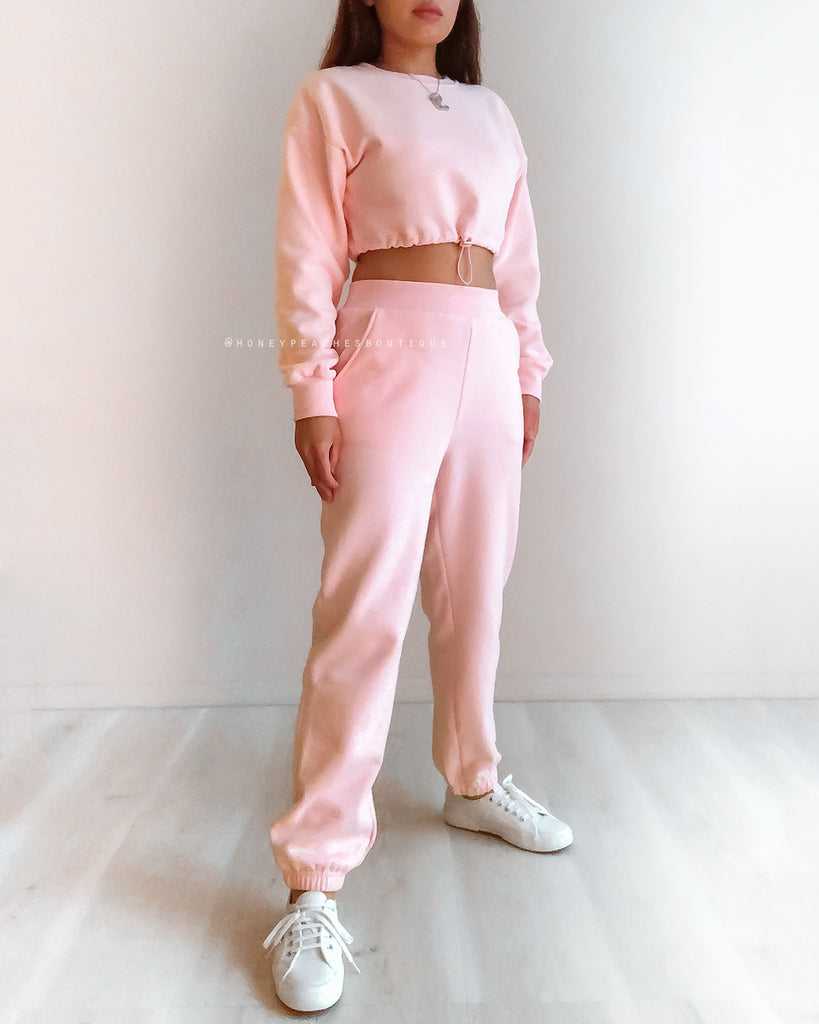 Stacey Fleece Track Pants - Pink