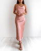 Isabella Midi Dress - Dusty Pink