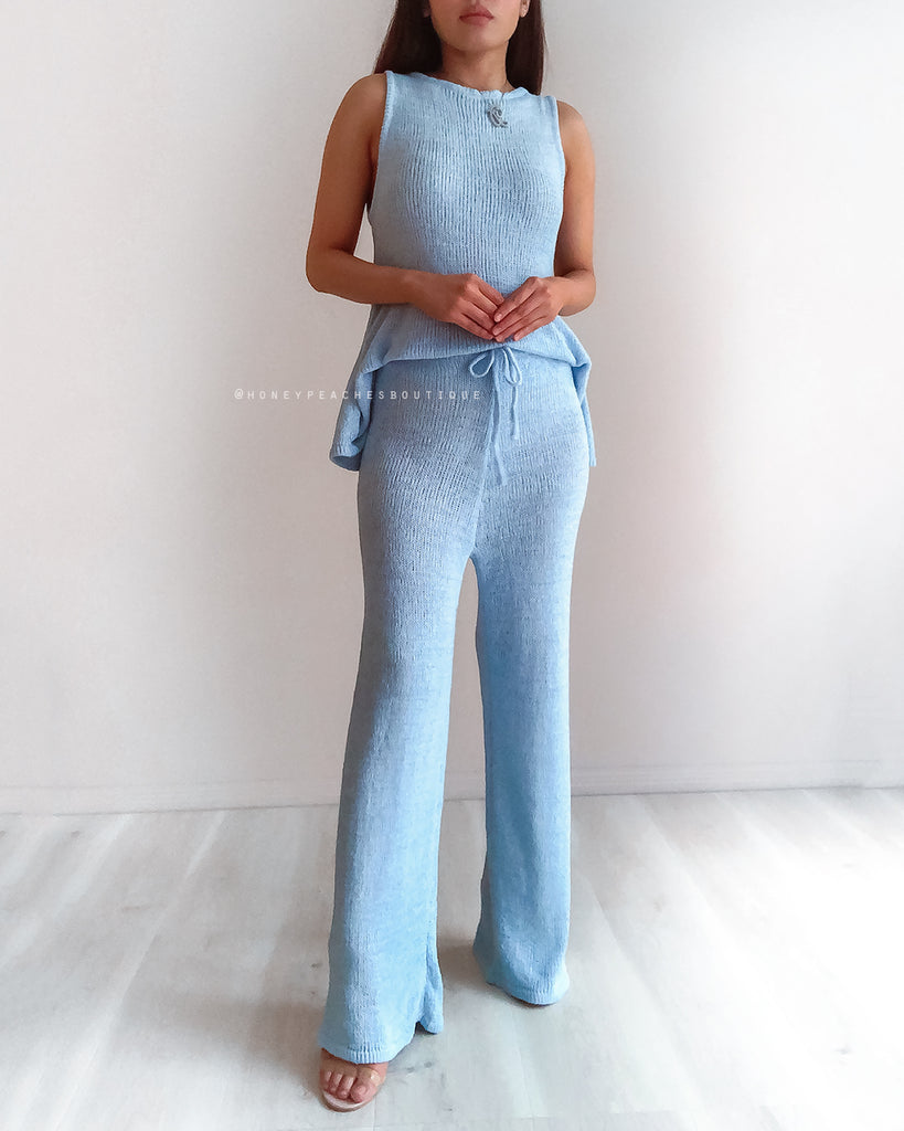 Stevie Knit Pant - Baby Blue