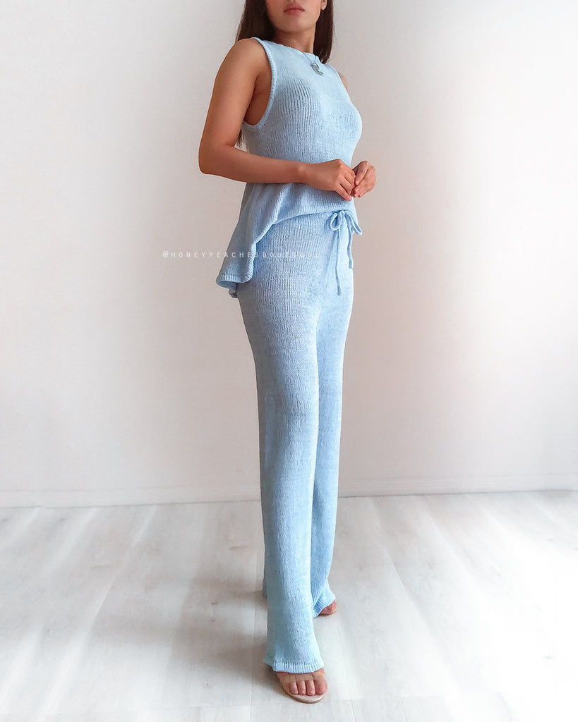 Stevie Knit Pant - Baby Blue