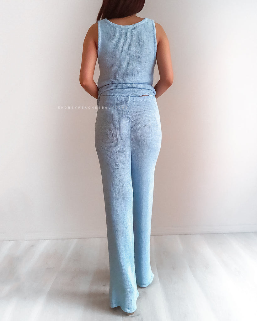 Stevie Knit Pant - Baby Blue