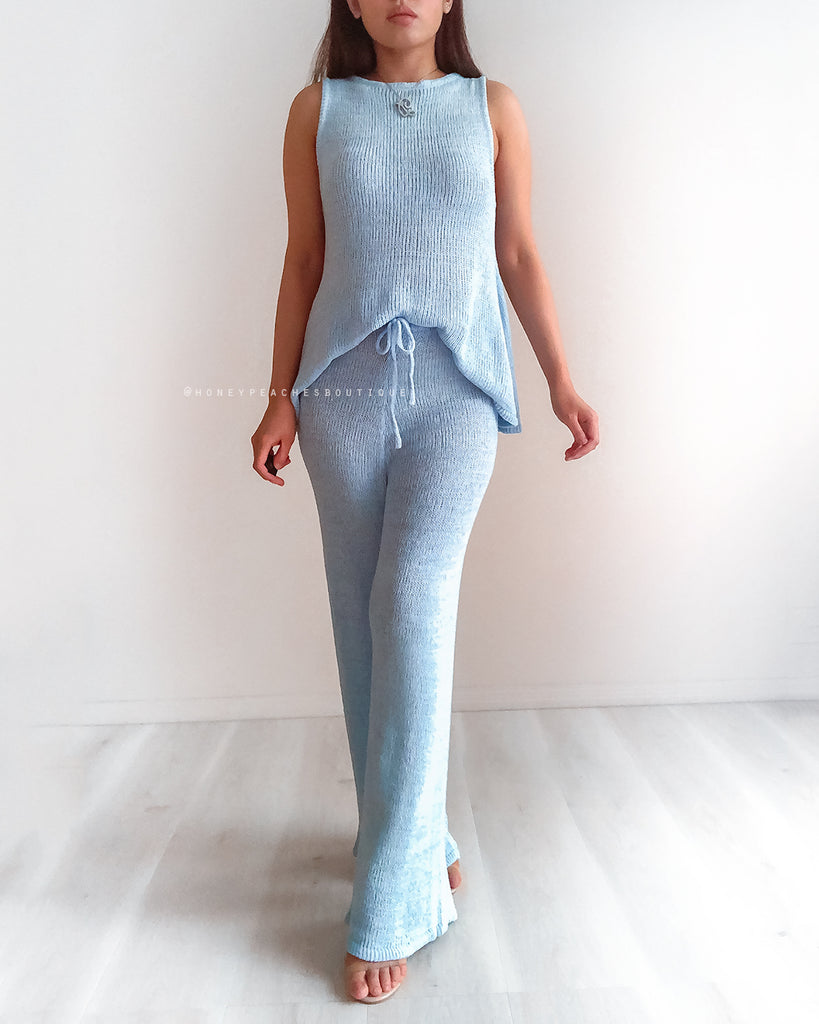 Stevie Knit Top - Baby Blue