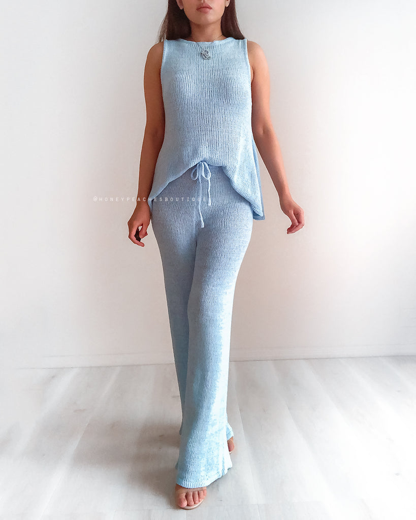 Stevie Knit Pant - Baby Blue