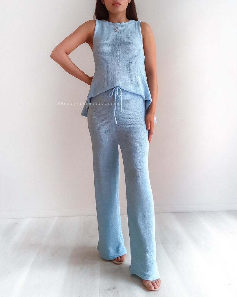 Stevie Knit Top - Baby Blue