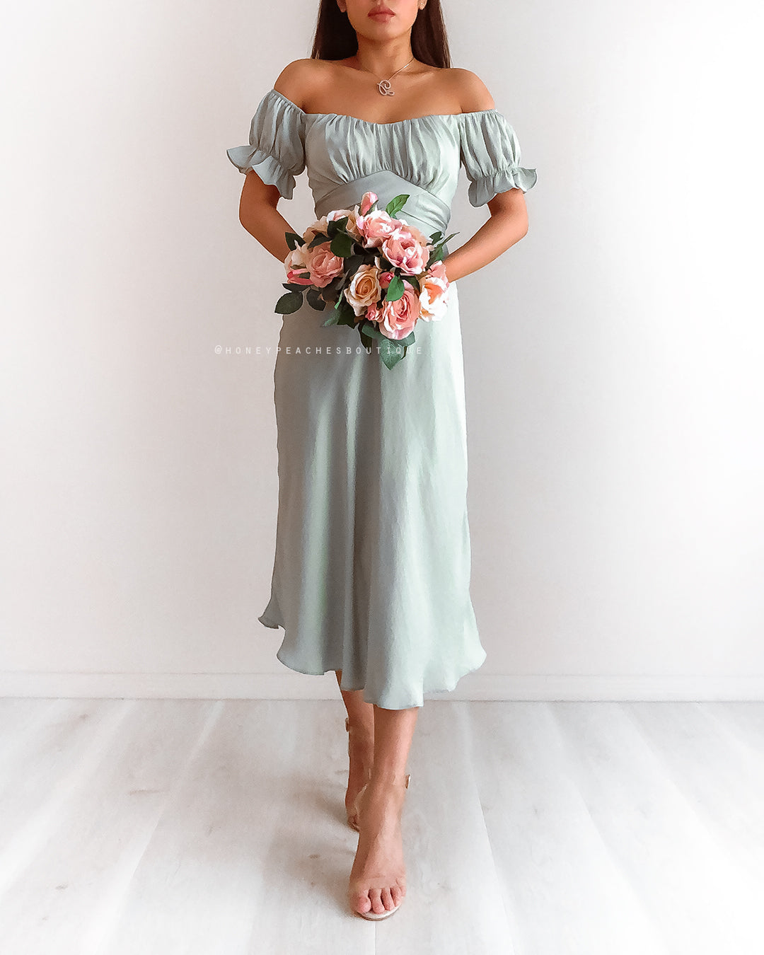 Strawberry Mint Destin Dress, MEDIUM, ready to ship