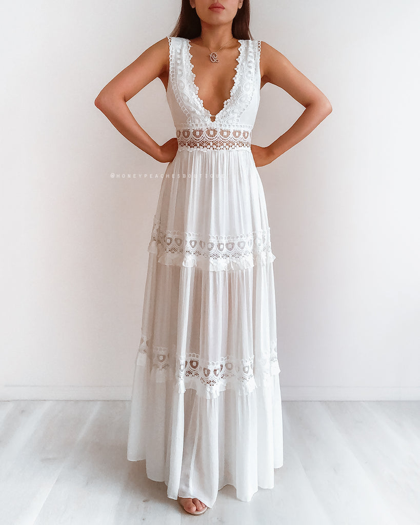 Braelyn Dress - Ivory – Honey Peaches