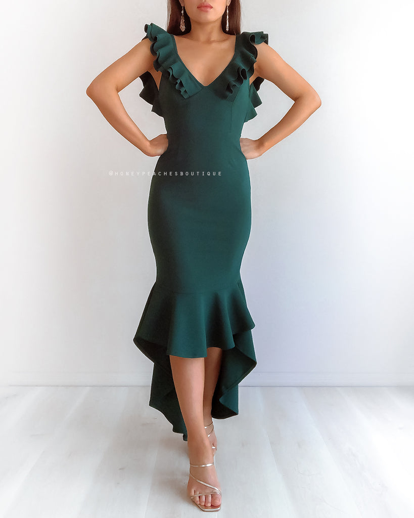 Jasmina Midi Dress - Emerald Green