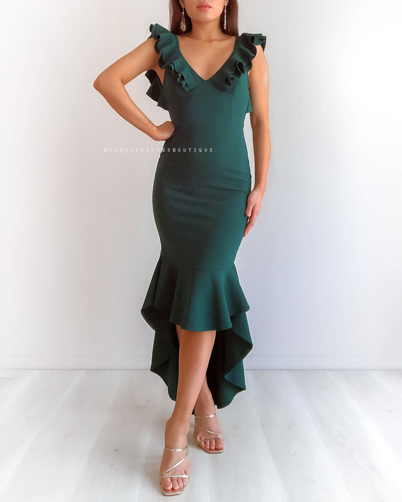 Jasmina Midi Dress - Emerald Green