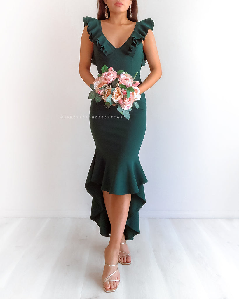 Jasmina Midi Dress - Emerald Green