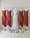 Bridesmaid Fabric Swatch - Luxe Satin - Rust